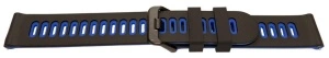 Curea silicon doua culori QR neagra cu albastru 20mm- 62204