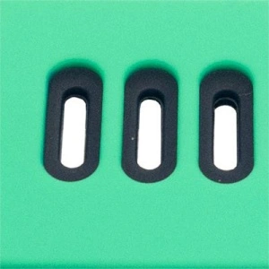 Curea silicon doua culori QR verde turquoise cu negru 20mm- 62218 - Img 3