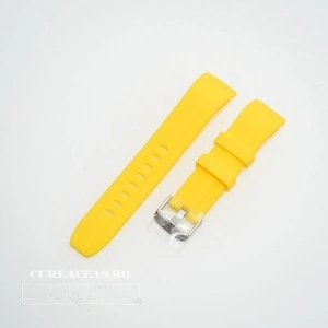 Curea silicon galbenă capat curbat 22mm - 57211