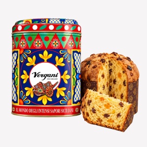 Mini Panettone Sicily Trip Clasic cutie metalica, Vergani 100g
