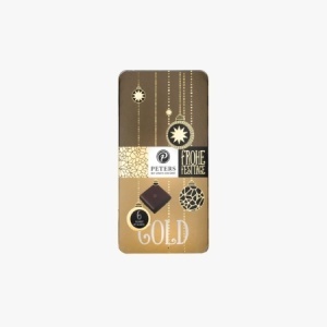 Mini tablete de ciocolata Pecaree cu praf de aur 24k Peters 63g - Img 2