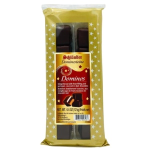 Prăjiturele Domino cu turtă dulce, măr și ciocolată neagră – Schlunder 125g
