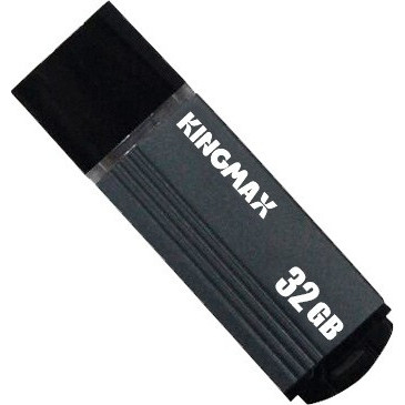 MEMORIE USB 2.0 KINGMAX 32 GB, cu capac, carcasa aluminiu, negru / gri