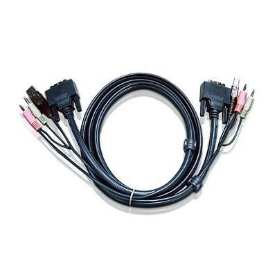 CABLU KVM ATEN cablu 3 in 1, conector tip USB (T) | 3.5 mm Jack (T) x 2 | DVI-D (T)