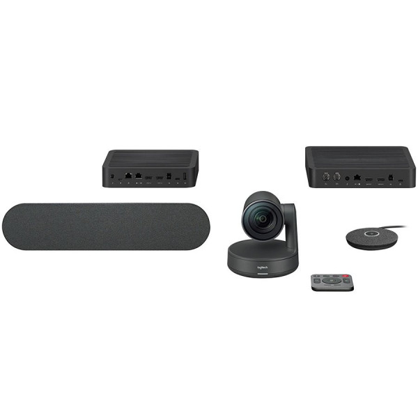 KIT conferinta LOGITECH, contine Camera Ultra-HD (4K) , Hub conectare x 2 , Difuzor , Microfon, USB, negru