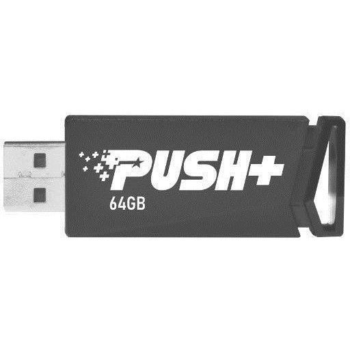 MEMORIE USB 3.2 PATRIOT PUSH+, 64 GB, profil mic, negru