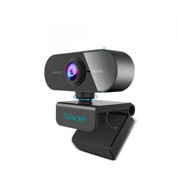 CAMERA WEB SPACER senzor 1080p Full-HD cu auto focus si rezolutie video 1920x1080-black