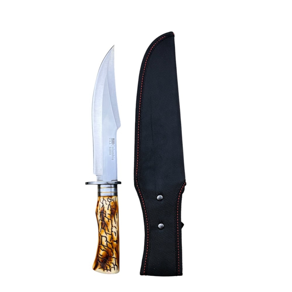 Cutit Outdoor Columbia SABER, lama fixa otel inoxidabil, teaca inclusa