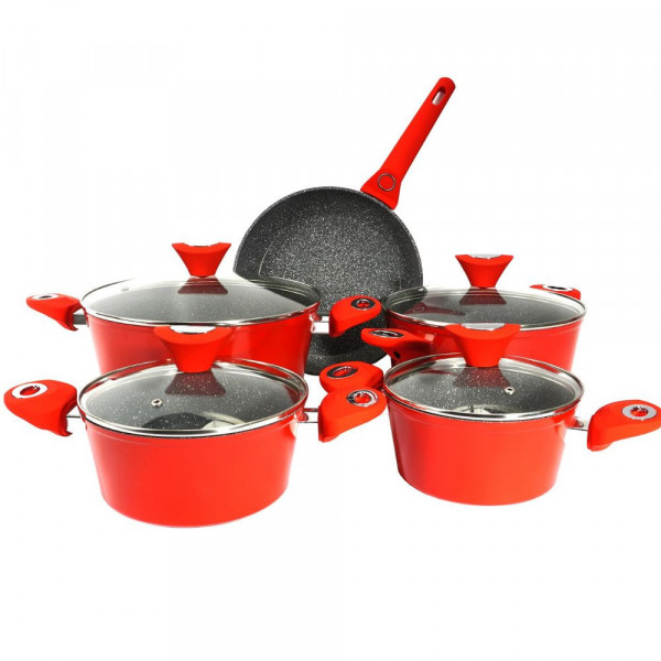 Set 5 oale, Zilan ZLN-3260, aluminiu, interior granit, 9 piese
