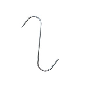Carlig simplu din inox pentru macelarie, 16 cm lungime, 4 mm grosime