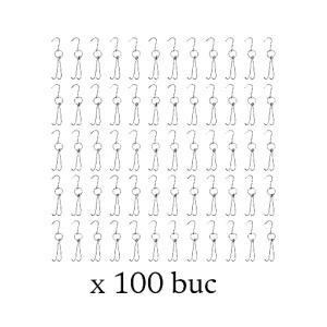 Carlige cu dublu carlig macelarie, 5 mm grosime, 30 cm lungime, 100 buc
