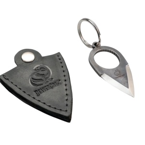 Cutit breloc cu inel PK1 BeaverCraft, pritectie din piele naturala de vaca