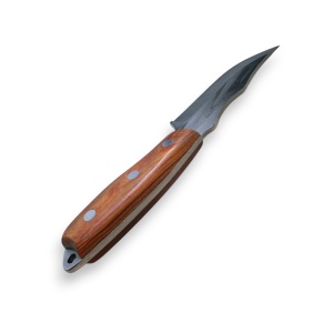 Cutit bushcraft cu maner din lemn, lama otel carbon 13.5 cm, KAVI ONE - Img 2