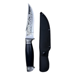 Cutit Hunting Columbia SABER, lama otel inoxidabil fixa, maner lemn negru, teaca inclusa - Img 3