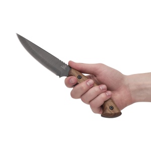 Cutit drumetie HGK6 BeaverCraft, lama otel carbon 13 cm, teaca din piele naturala, maner de lemn - Img 2