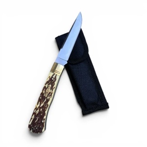 Cutit Grizzly corn de cerb, deschidere manuala, lama otel inox 8 cm, Kavi One