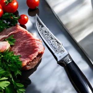 Cutit Hunting Columbia SABER, lama otel inoxidabil fixa, maner lemn negru, teaca inclusa - Img 4