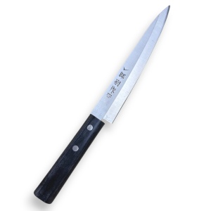 Cutit pentru filetat stil japonez Sujihiki, lama otel inoxidabil 20 cm, maner din lemn, tesire singulara - Img 1