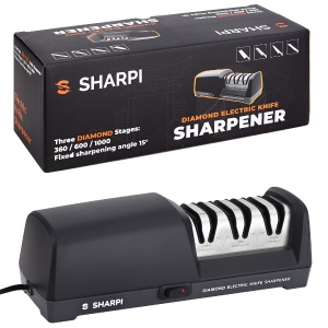 Dispozitiv electric de ascutit cutite cu diamant SHARPI, unghi fix 15 grade, 3 granulatii de ascutire 360/600/1000 - Img 3