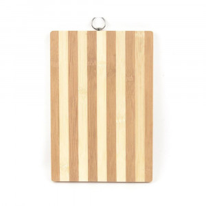 Tocator dreptunghiular bambus, 30x20cm, cu inel metalic, A00622