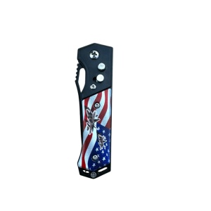 Briceag automat MiniBlade, lama otel carbon 7 cm, sistem blocare Push Buton - Img 2