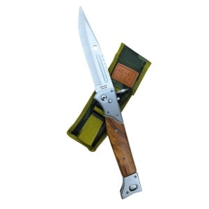 Briceag cu sistem de deschidere automata AK-47 CCCP, lama otel carbon 15 cm, sistem blocare Button Lock - Img 1
