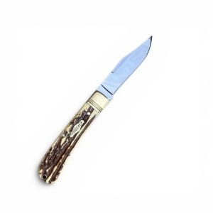 Cutit Grizzly corn cerb, deschidere manuala, lama otel inox 7.5 cm, Kavi One