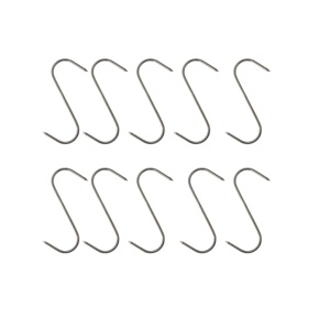 Set 10 carlige afumatoare, 3 mm grosime, forma S