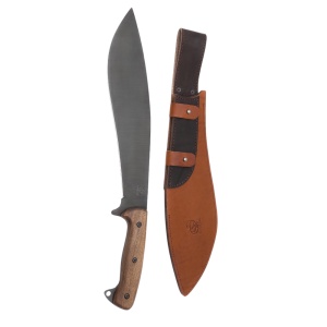 Maceta outdoor KKR1 BeaverCraft, lama otel carbon 29 cm, maner din lemn, teaca din piele naturala inclusa