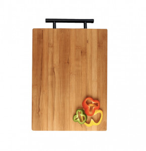 Tocator bucatarie din lemn de bambus, 32x45 cm, maner din metal, A13969
