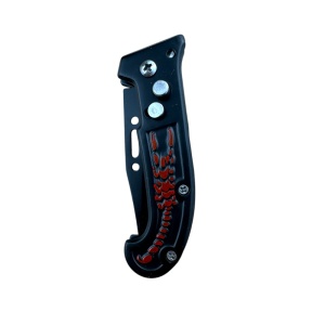 Briceag automat ScorpionBlack, lama otel carbon 7 cm, lungime totala 16.2 cm, sistem de blocare Push Buton - Img 2