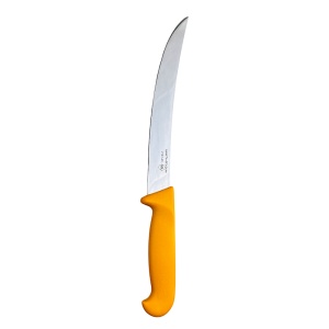 Cutit pentru macelari Nameta-Belgium, lama curbata si rigida 25 cm, 2107.25, Galben