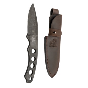 Cutit schelet otel carbon SNK2 BeaverCraft, lama 8.5 cm, teaca din piele naturala