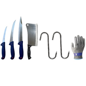 Kit profesional pentru macelarie,7 piese, otel inoxidabil