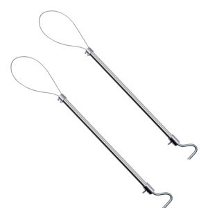 Pachet 2x lasou metalic autoblocant pentru animale, 60 cm, otel inox