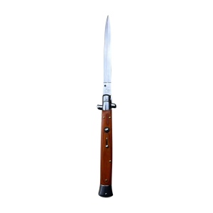 Briceag automat cu deschidere rapida AKC039, lama otel inoxidabil 14.6 cm, maner lemn, husa protectie inclusa - Img 2