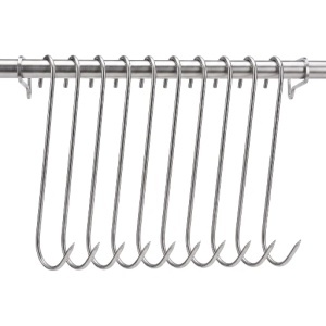 Carlige pentru afumat carnea, 4 mm grosime, 17 cm lungime, 10 buc
