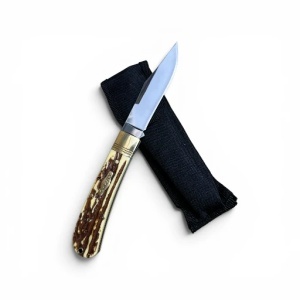 Cutit Grizzly corn cerb, deschidere manuala, lama otel inox 7.5 cm, Kavi One
