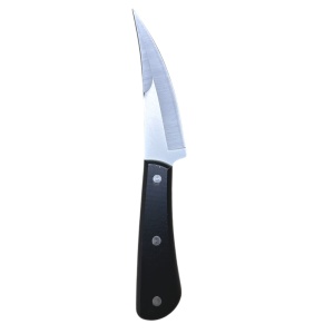 Cutit japonez pentru feliat, lama curbata 13 cm full tang, varf cu dublu tais, maner din lemn - Img 2