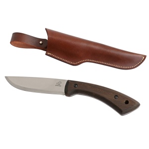 Cutit outdoor BSH1 BeaverCraft, lama din otel carbon 12.5 cm, maner din lemn de nuc, teaca piele naturala - Img 5