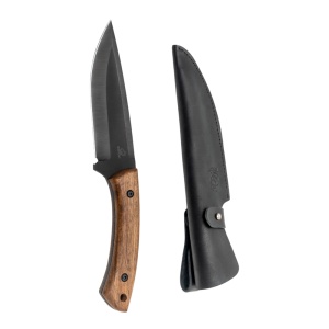Cutit outdoor HGK1 BeaverCraft, lama otel carbon 14 cm, teaca din piele naturala neagra