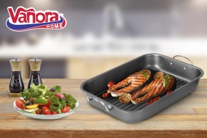 Tava cuptor cu grill inclus, 39x29x6 cm, Vanora Home - Img 2