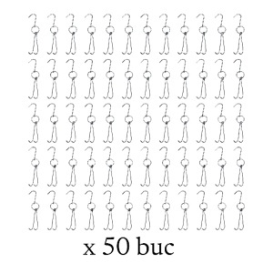 Carlige cu dublu carlig pentru agatat, 5 mm grosime, 30 cm lungime, set 50 buc