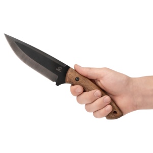 Cutit outdoor HGK1 BeaverCraft, lama otel carbon 14 cm, teaca din piele naturala neagra - Img 2