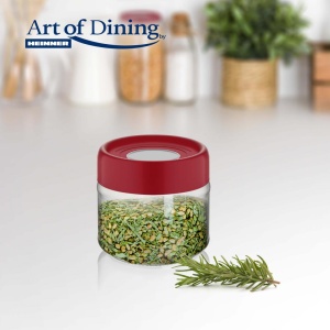Borcan pentru depozitare din sticla cu capac, 300 ml, Rosu, Art of dining by Heinner - Img 2