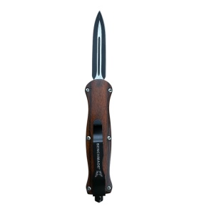 Briceag deschidere automata, lama cu dublu tais 7.3 cm otel carbon, husa protectie inclusa - Img 3