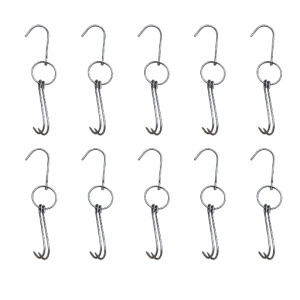 Carlige macelarie cu dublu carlig de agatat, 4.5 mm grosime, 10 buc