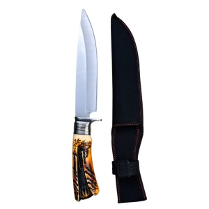 Cutit drumetie Columbia SABER, lama fixa otel inoxidabil, teaca inclusa neagra - Img 4