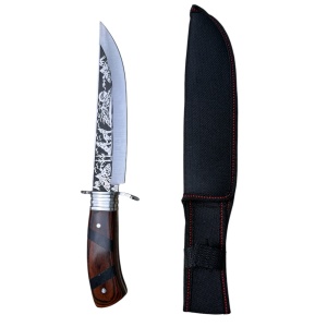 Cutit drumetie KAVI ONE XF116-1, lama otel carbon 19 cm fixa, teaca de protectie inclusa - Img 3