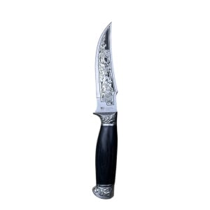 Cutit Hunting Columbia SABER, lama otel inoxidabil fixa, maner lemn negru, teaca inclusa - Img 1